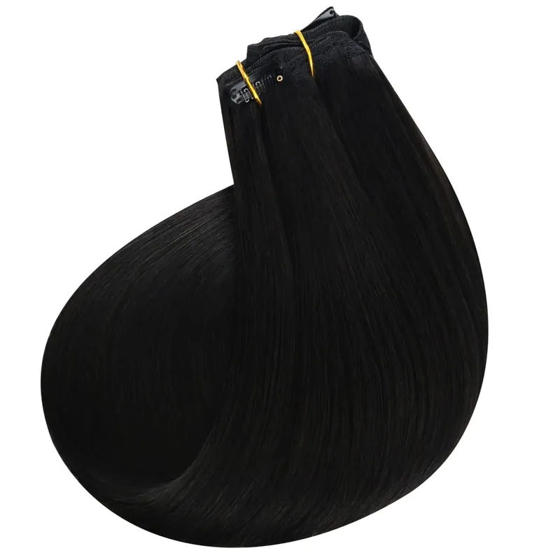 VeSunny Clip In Hair Extensions Human Hair 8 PCS Weft 140G-160G Hair Remy Hair Full Head Clip In Hair Extensions 8 PCS Weft