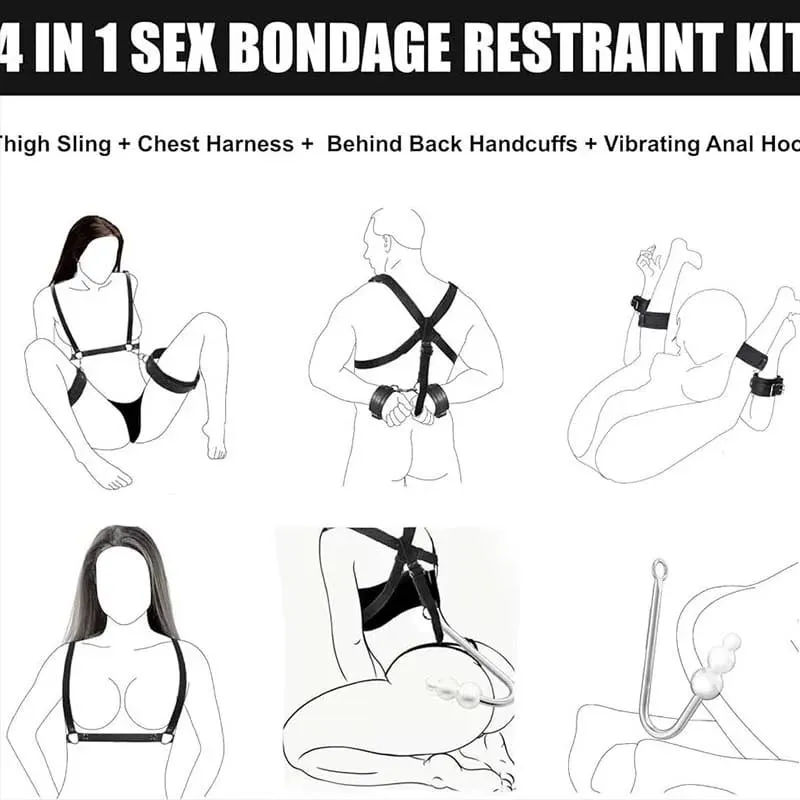 SM Adult Sex Toy Backhand Binding Apertural Plug Anal Hook Pagkaalipin Mga Laruan Bdsm Kit Alipin Pagkaalipin Posas Mag-asawa Bundle Game 18+ — image 3