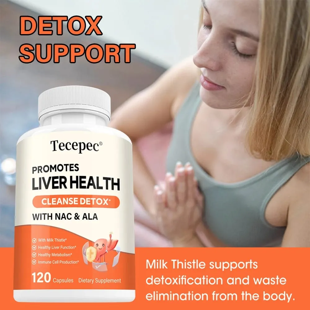 Milk Thistle Extract Capsule with NAC for Antioxidant Detox & Cleanse Liver Health Function Support Herbal Supplement — image 3