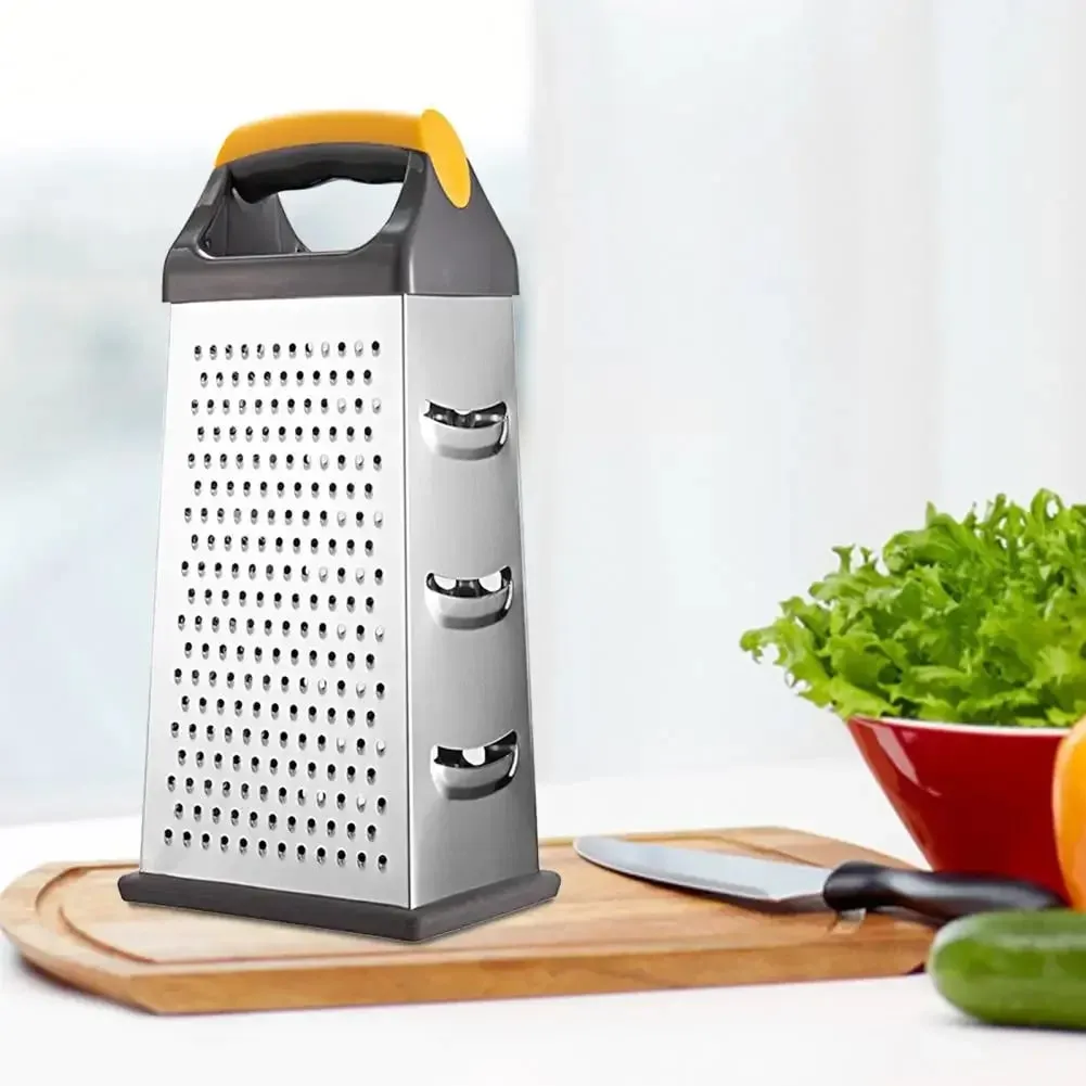 4-Sided Boxed Grater Sturdy Vegetable Peeling Tool Silver Color Multi-face Grater — image 9