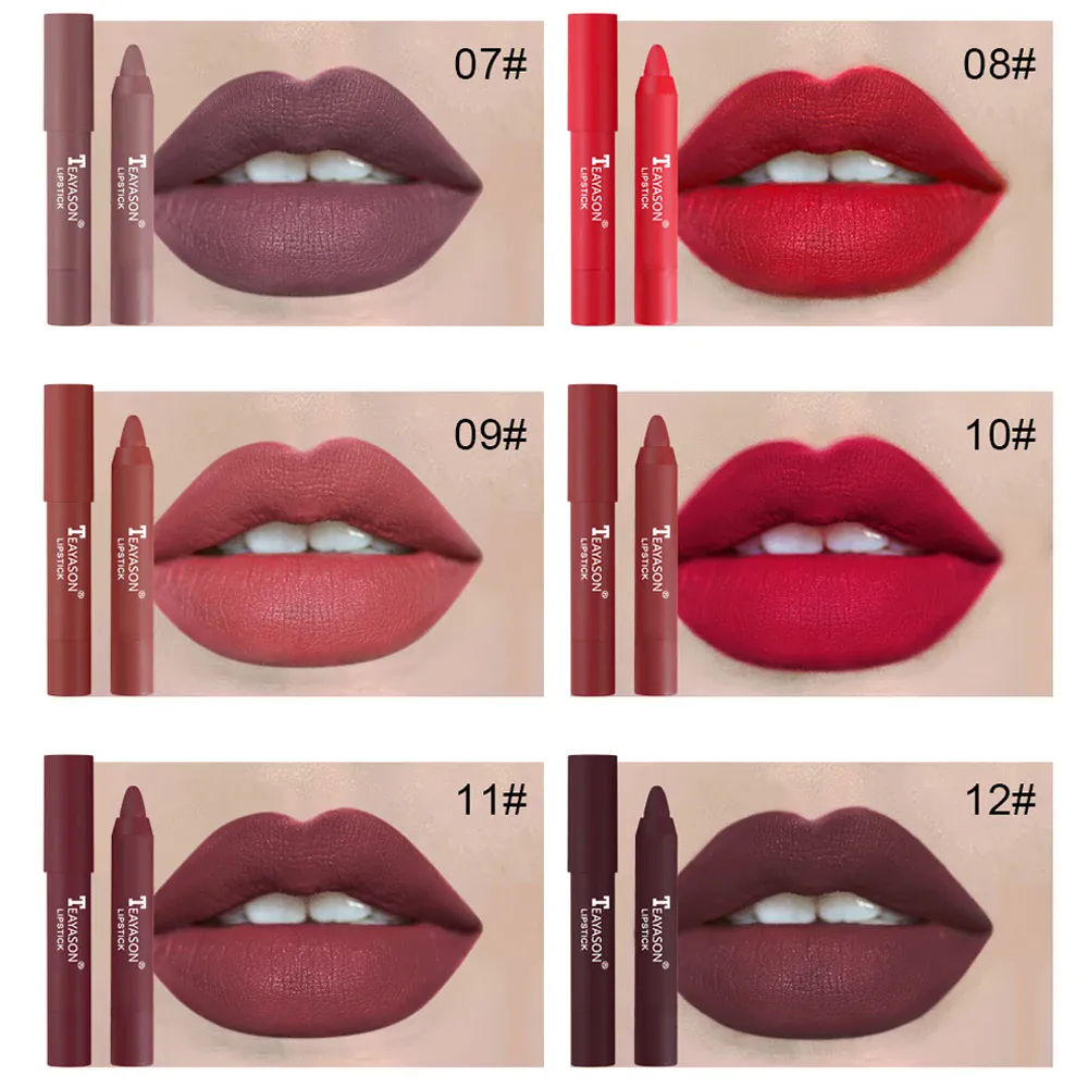 12 Colors Velvet Matte Lipsticks Pencil Waterproof Long Lasting Sexy Red Lip Stick on-Stick Cup Makeup Lip Tint Pen Cosmetic — image 5