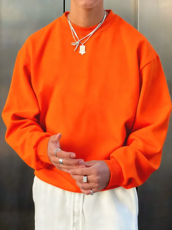 Man'S Fleece Autumn Top Street All-Match Pullovers Comfortable Basics Sweatshirts Sport Casual Sportswears Daily Soft Clothing — image 13