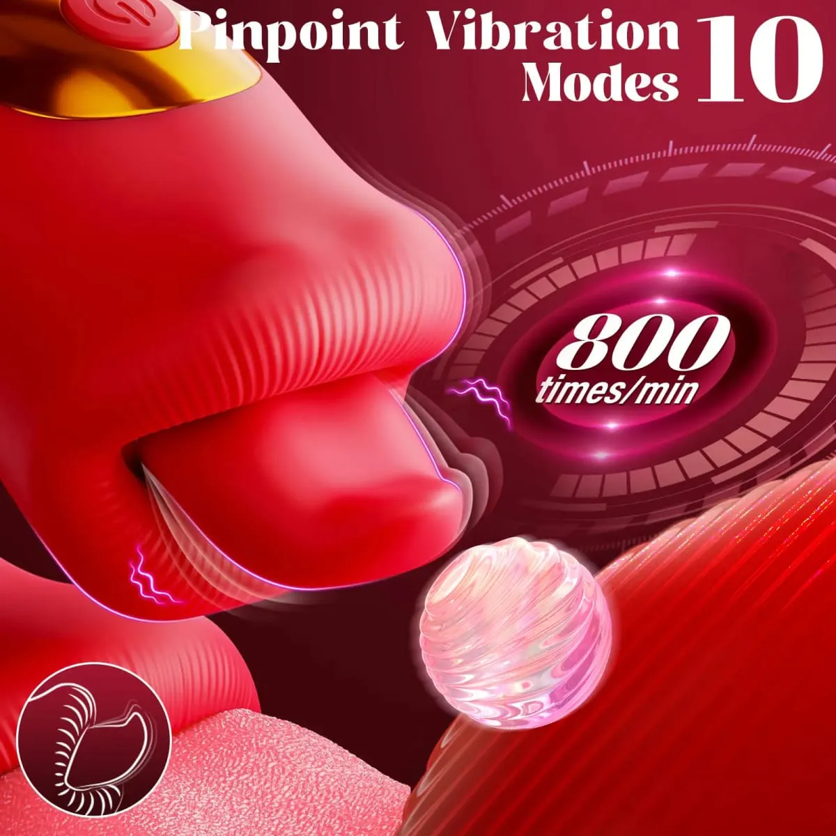 G Spot Vibrator Tongue Toy for Women Female Couples Womens Pleasure 10 Thrusting 10 Licking Vibration Modes Clitoral Stimulation — image 4