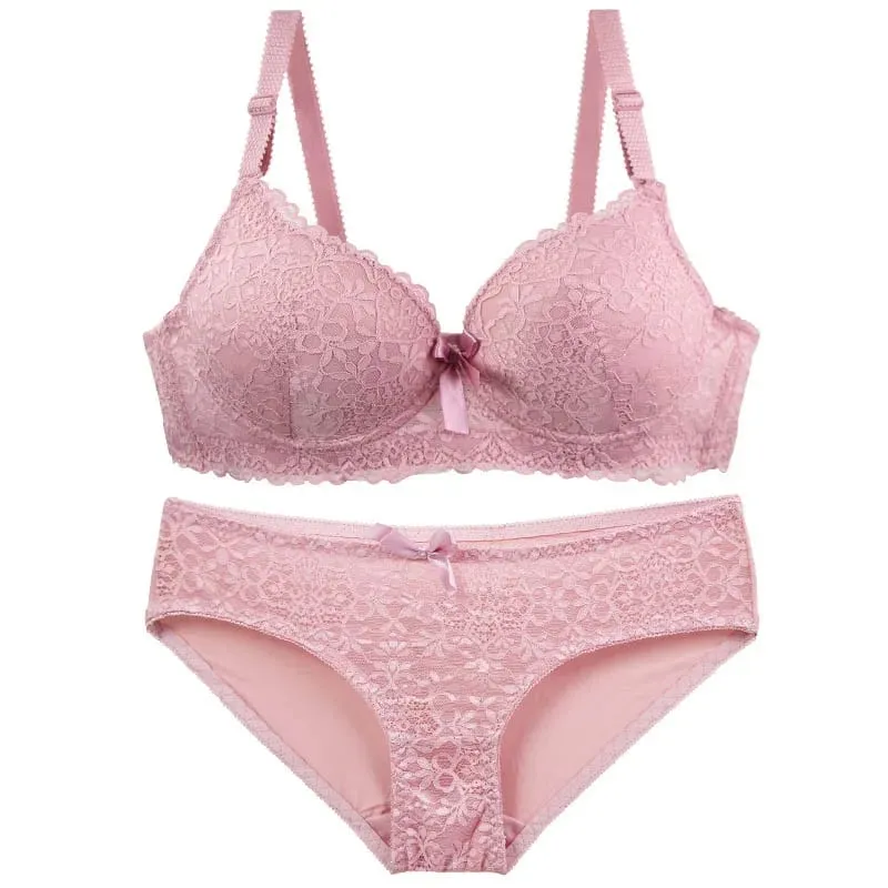 2027 Bagong Sexy Floral Bras Set 34/75 36/80 38/85 40/90 42/95 44/100 BC Cup Underwear Push Up Bow Lingerie
