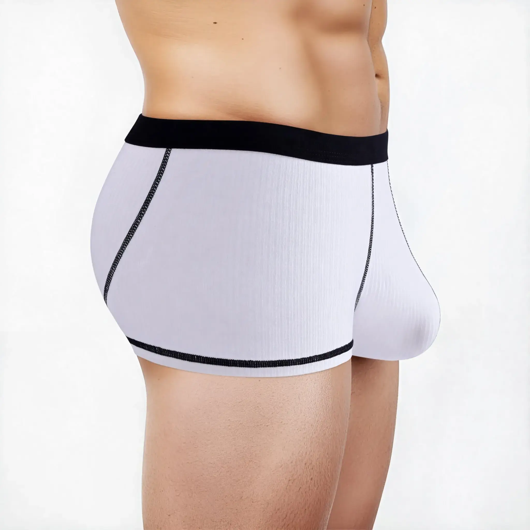Men's underwear with large scrotal pocket and large stretch flat-leg pants — image 7