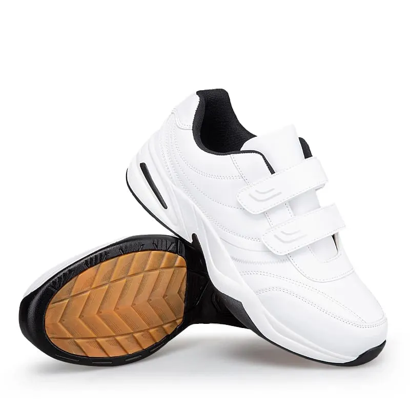 Men's Adjustable Hook and Loop Leather Sneakers Casual Sports Shoes White Sneakers Masculino Zapatillas Deportivas Tenis — image 8