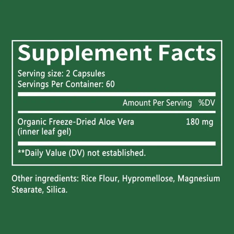 Aloe Vera Supplement - Made with Organic Aloe Vera Support Digestion Skin and Joint Health for Men and Women