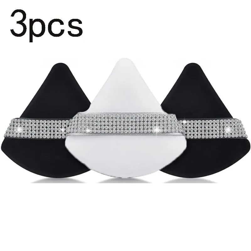 Diamond Triangle Velvet Setting Puff Ribbon Detail Powder Sponge Smooth Finishing Soft Puff for Loose Pressed Powder Application — image 11