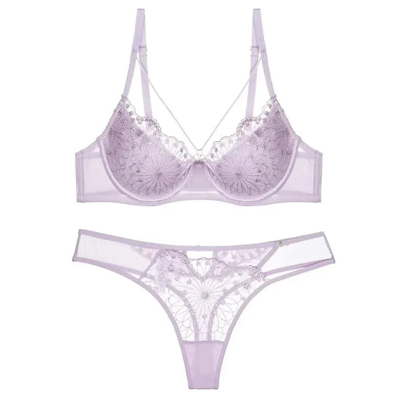 Pure Desire Sexig fransk spetsbh för kvinnor Sommar Tunn Cup Push-Up BH Casual Mode Underkläder Underkläder 34‑40 BANERDANNI — image 9
