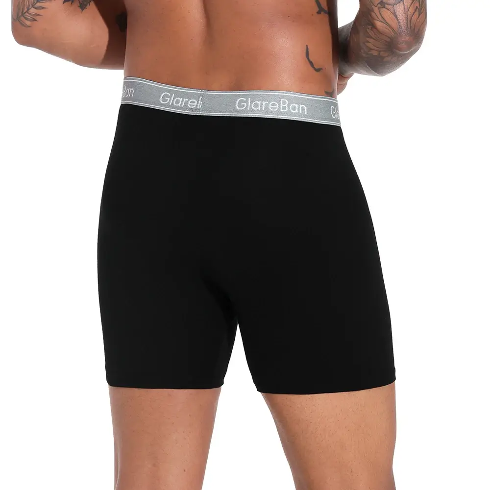 4 pçs preto perna longa 100% algodão boxer para homens nova roupa interior masculina marca calcinha e cuecas para homme shorts caixa deslizamento briefs — image 8