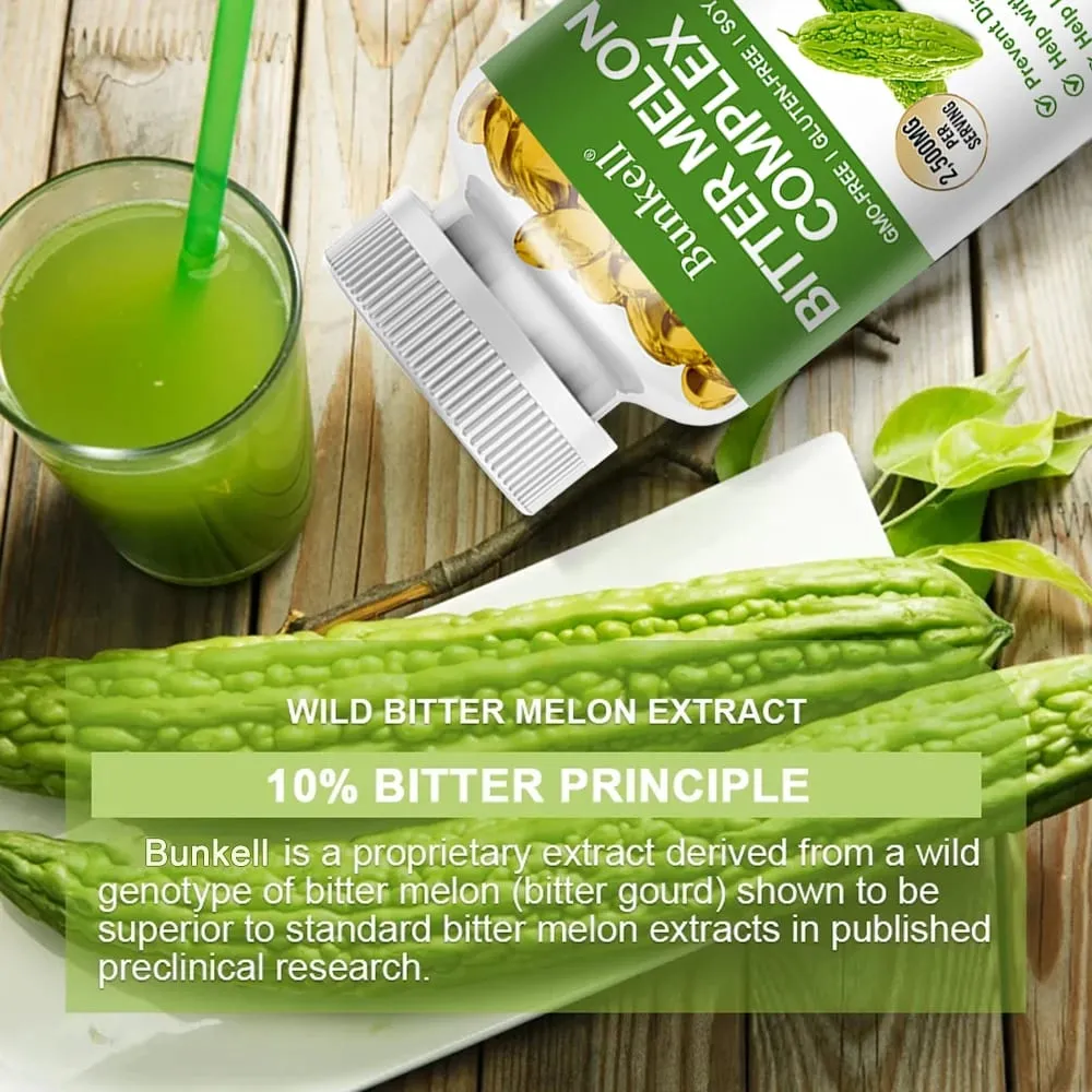 Bitter Melon Extract Capsules 2500mg Supports Blood Sugar Balance Glucose Metabolism Cardiovascular & Heart Health