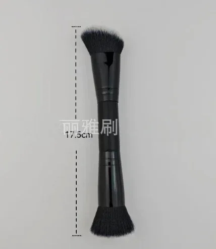 Double Head Makeup Brushes 2 In 1 Flat/Angled Foundation Concealer Contour Brush para sa Blending Loose Powder Liquid Cream — image 9
