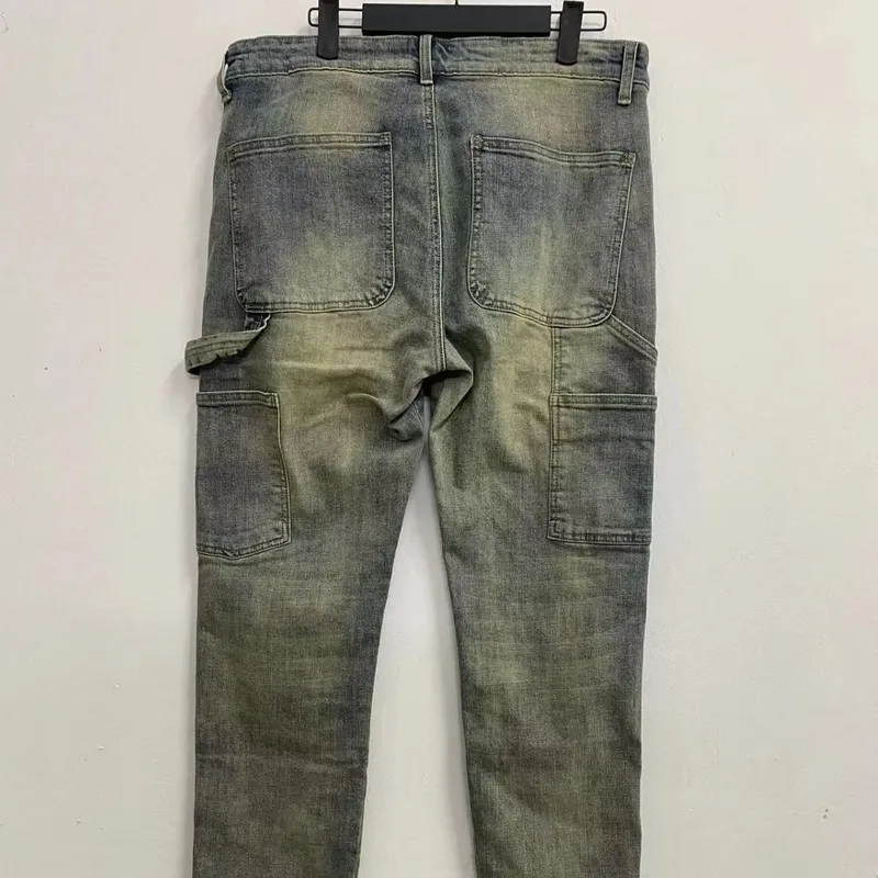 European American New Fashion Men's Solid Color Loose Straight Simple Basic Denim Trousers Mlae High Street Jeans Pants Clothes — image 3