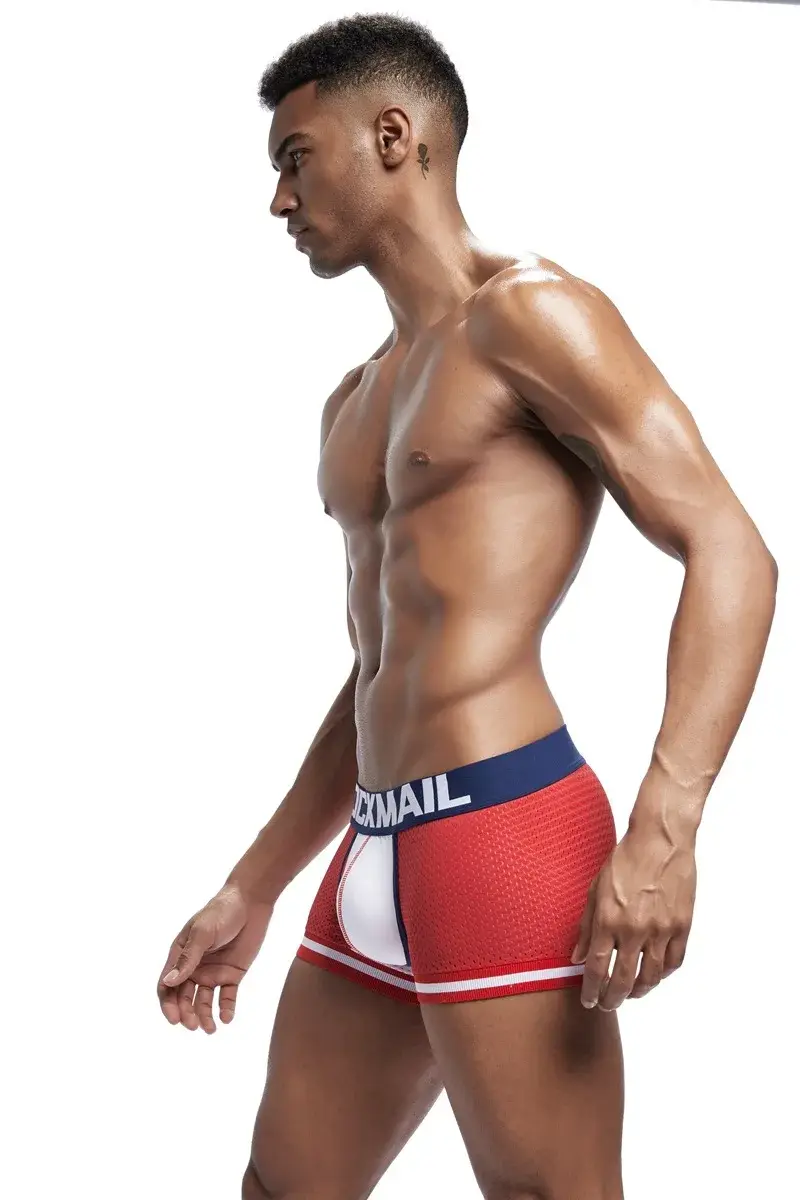 Jockmail 남자 복서 메쉬 속옷 통기성 편안한 부드럽고 편안한 스포츠 반바지 성인 남자 팬티 의류 란제리 — image 14