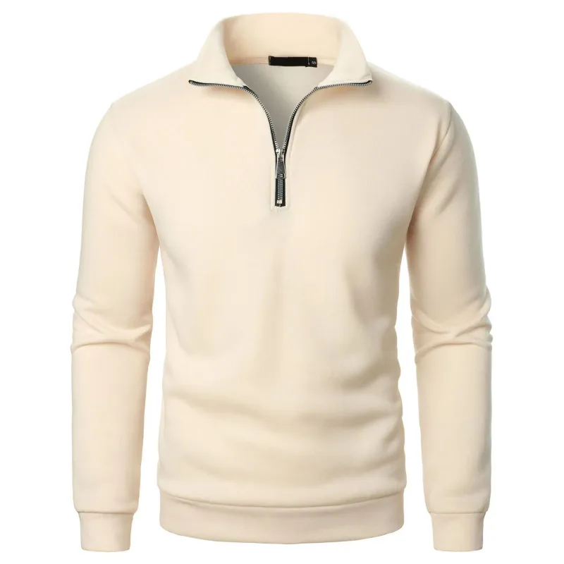 Men's Zip Turn Down Collar Sweatshirts Spring Male Solid Color Loose Pullover Coats BSD-ZW160 — image 16