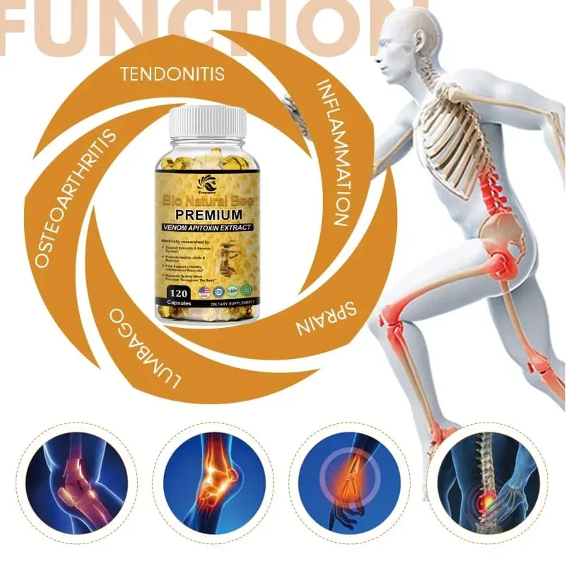 Greensure Natural BEE Venom Capsule pour l'immunité et l'antioxydation - 60/120 Capsules - Sans OGM