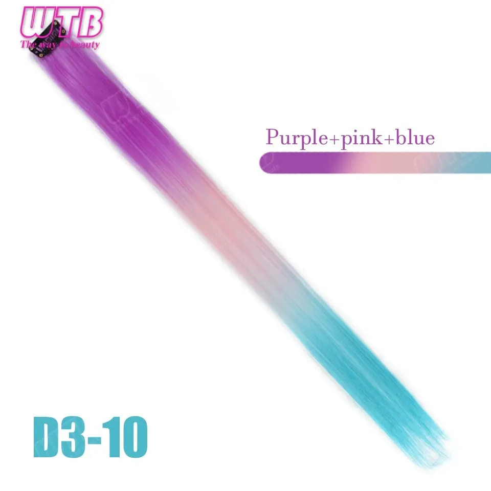 WTB Colored Synthetic Hair Extensions BB Clip Style Gradient Color Hair Extensions Suitable for Women's Daily Wear and Holidays — image 15