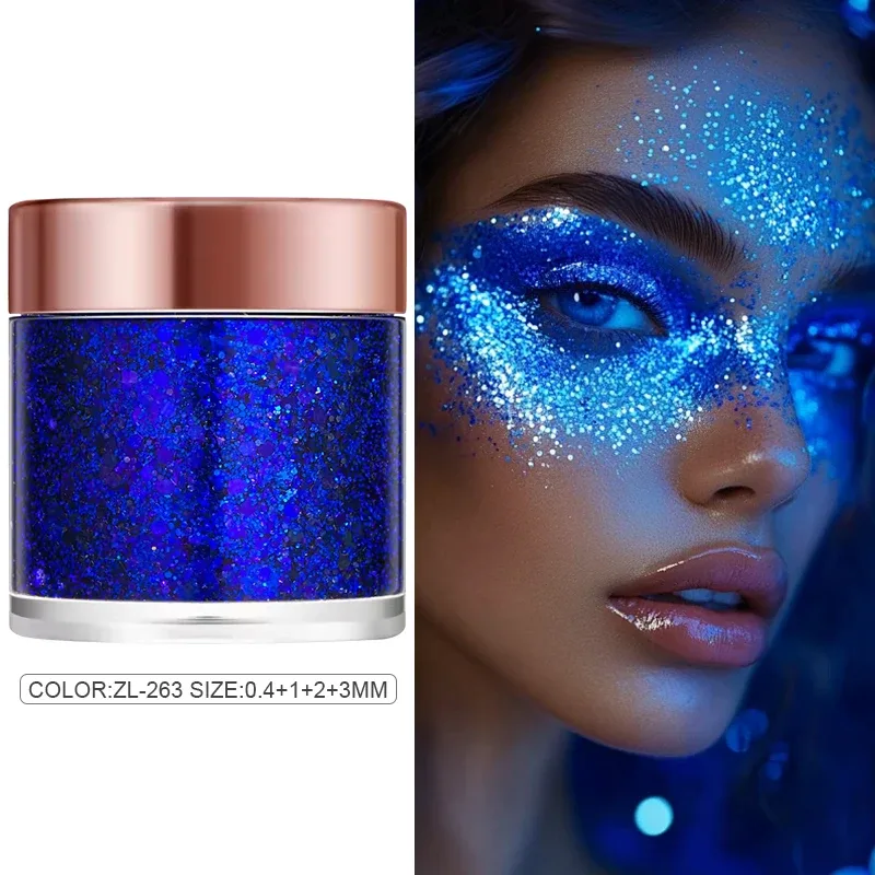 Body Face Glitter Gel Sequins for Eye & Body Hair Makeup Long-Lasting Shimmer Chameleon Gel Decorations Brighten Stage Makeup — image 8
