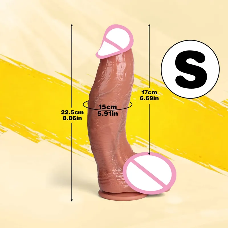Bend Dildo Realistic סיליקון עבה פין עבה צעצועי מין למבוגרים לנשים אנאלי נרתיק אוננות דילדו עם כוס יניקה דיק לעיסוי — image 9