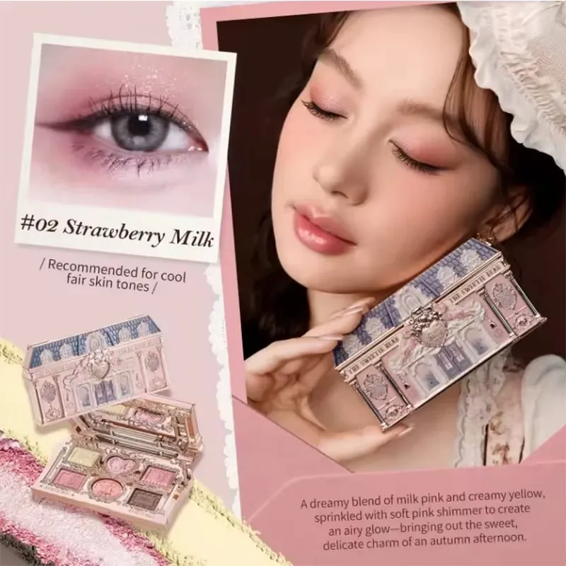 Flowerknows Makeup Set Gift Kit Shimmer Full Box Blush Long Lasting Velvet Lip Cream na may Bag Kit De Maquiagem — image 4