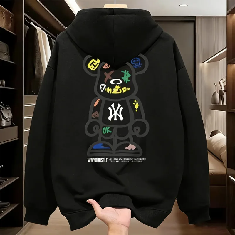 2026 novo design camisa esportiva masculina com capuz-primavera-outono casual moda solta ajuste legal casal topo — image 4