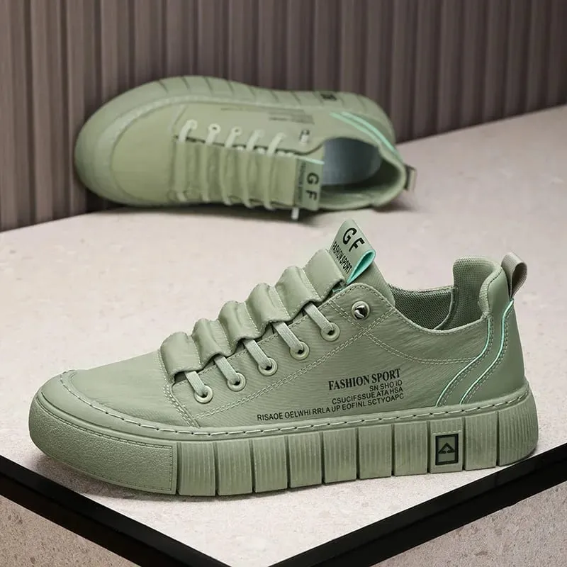 Green Men Casual Shoes Ice Silk Canvas Shoes for Men Walking Shoes Outdoor Sneakers Male Breathable Footwear Tenis Hombres — image 1