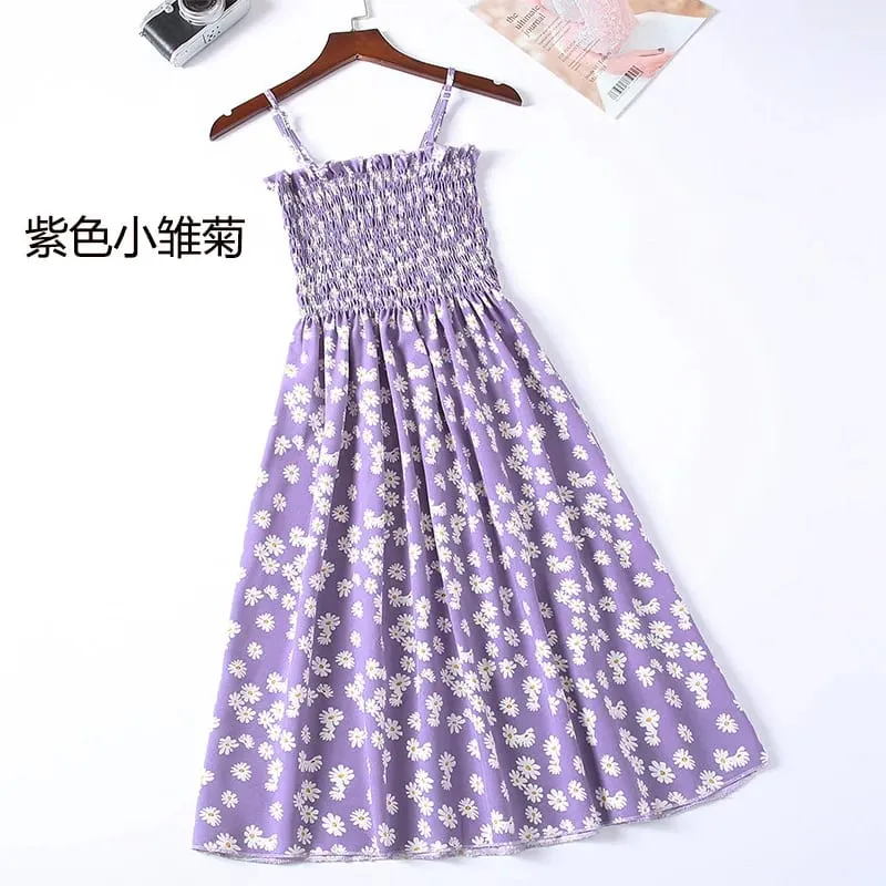 Mga Mini na Dress sa Tag-init Fashion Pambabae Elastic High Waist Casual Spaghetti Strap Sleeveless Dress Women Chiffon Dresses Vestidos — image 23
