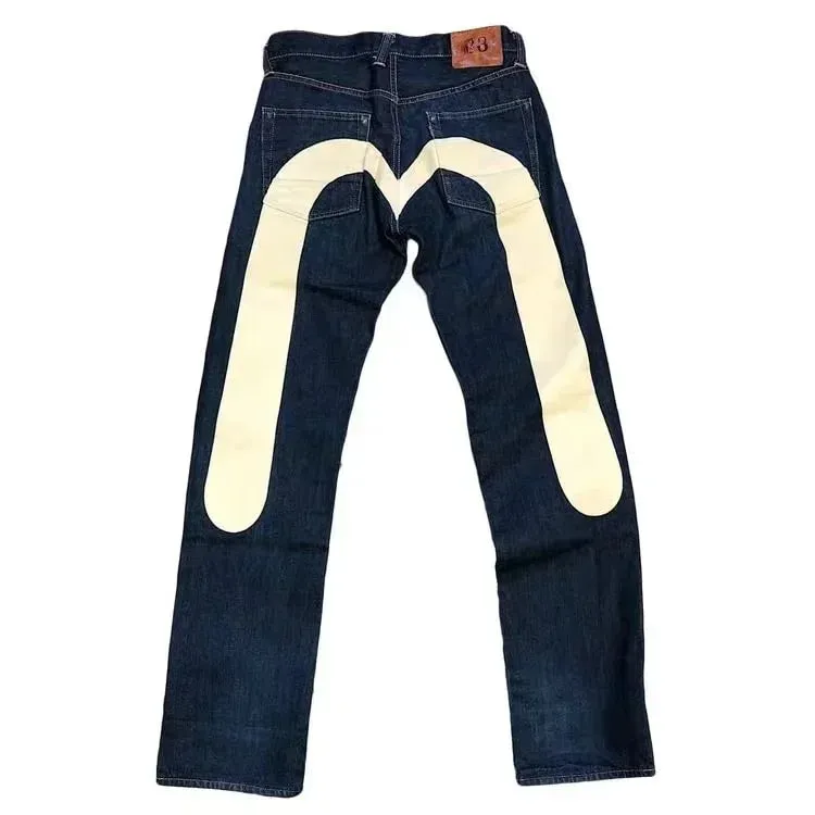 Black Men Straight Leg Jeans Yellow Stitching Loose Slim Fit Trousers 3D Dice Print Artistic Design Unique Trending 2025 New — image 11