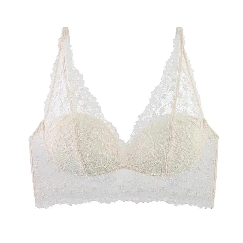Light luxury lace sexy lingerie for women push-up bra for small busts side breast support vest-style beautiful back thin st