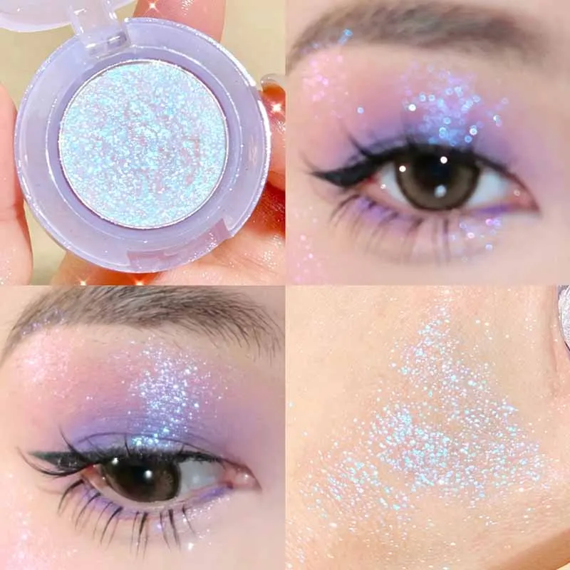 1 Pcs Monochrome High Gloss Waterproof Eye Shadow Peachy Pink Long Lasting Silky Easy To Color Diamond Shiny Eye Shadow Cosmetic — image 4