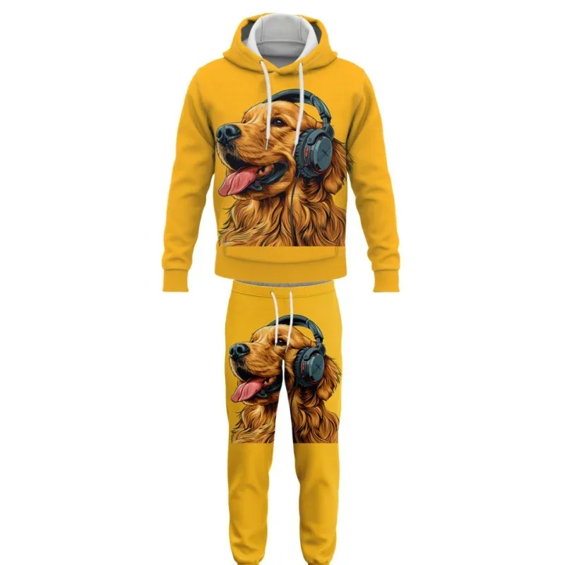 Fashion Animals Dog 3D Printed Autumn Hoodie Suit Men Sweatshirts Sweatpants Casual Two Piece Tracksuit Set Men's Clothing — image 6
