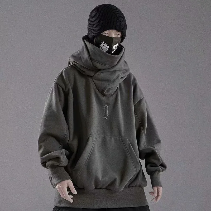 Embroidery Turtleneck Sweatshirt Oversized Y2K Lalaki Babae Hoody Japanese Ninja Hoodies Autumn Hip Hop Fleece Pocket Streetwear — image 6