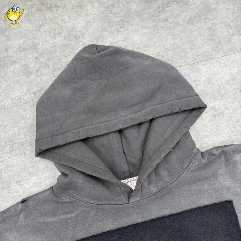 25FW Washed Grey SAINT Hoodies Men Woman Oversize Streetwear Damaged Hooded Pullovers Graphic Print Sweatshirts — image 37
