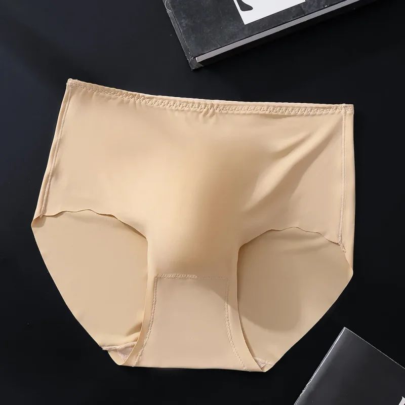 Men Ultra-Thin Briefs Seamless Ice Silk Plus Size Briefs 3D Bulge Pouch Solid Underwear High-Waisted Breathable Panties — image 5