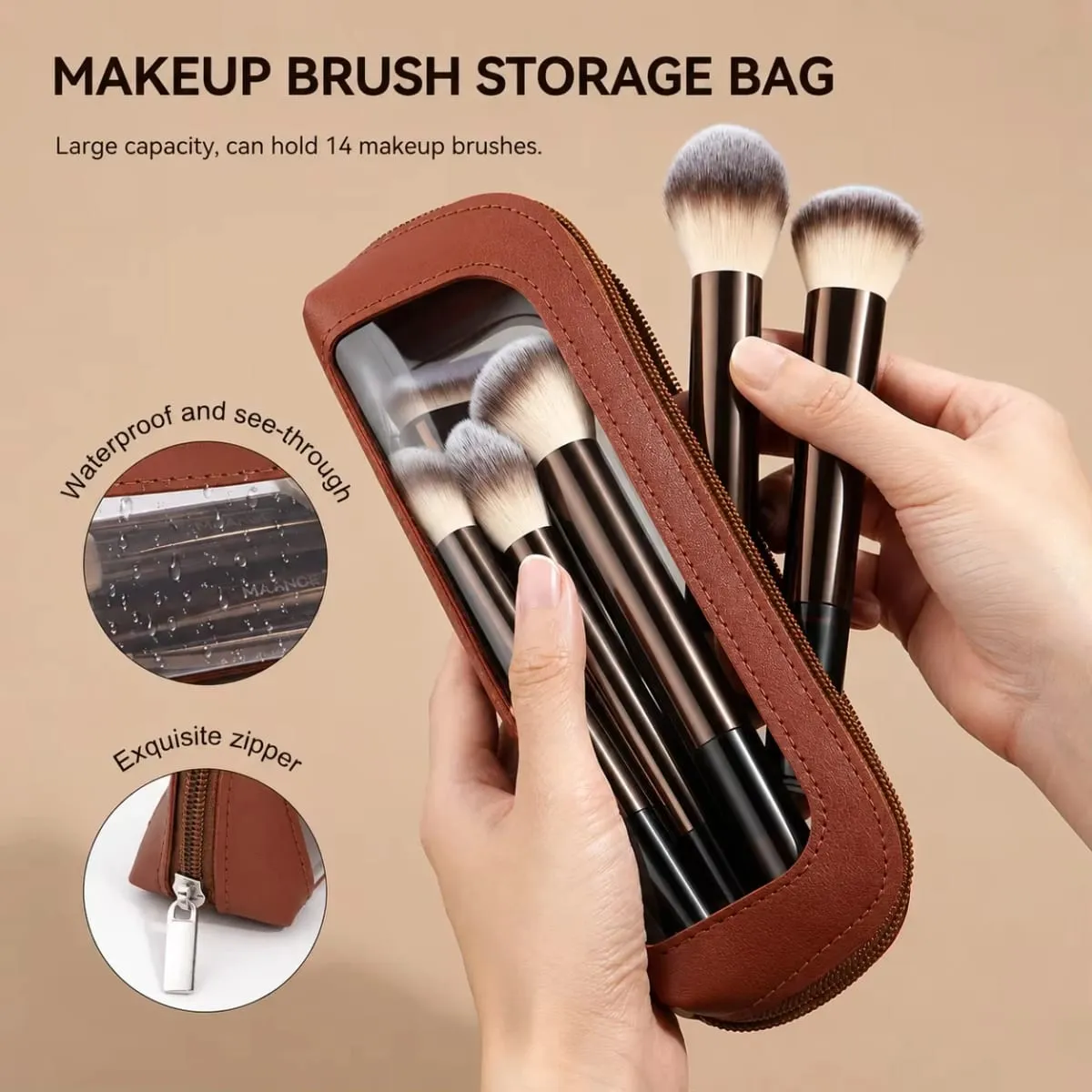 15 PCS Makeup Brushes Professional Make Up Brushes Premium Synthetic Powder Concealers Brushes Travel Makeup Brush Set — image 6