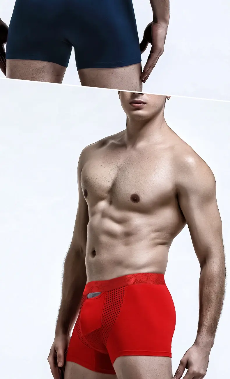 Jingsuogun Elastic Separation Underwear Men's Scrotum Support Vein Underwear Ice Silk Pouch Varicose Boxer British Sweatpants — image 8