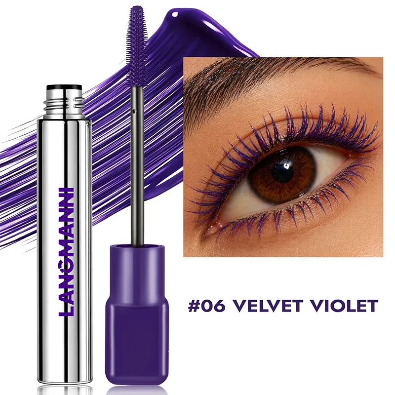 8 Colors Pink Mascara Thick Curling Waterproof Natural Eyelashes Long Lasting Blue White Green Black Eye Makeup Korean Cosmetics — image 14