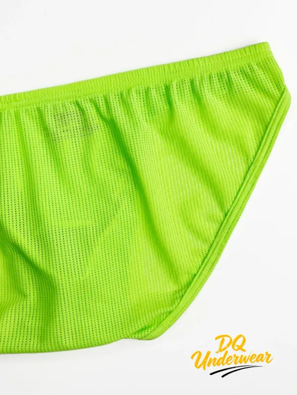 1PCS Men Neon Mesh Bikini Briefs Solid Color Elastic Waistband Multi Color Low Rise U Convex Pouch Breathable Quick Dry BS839