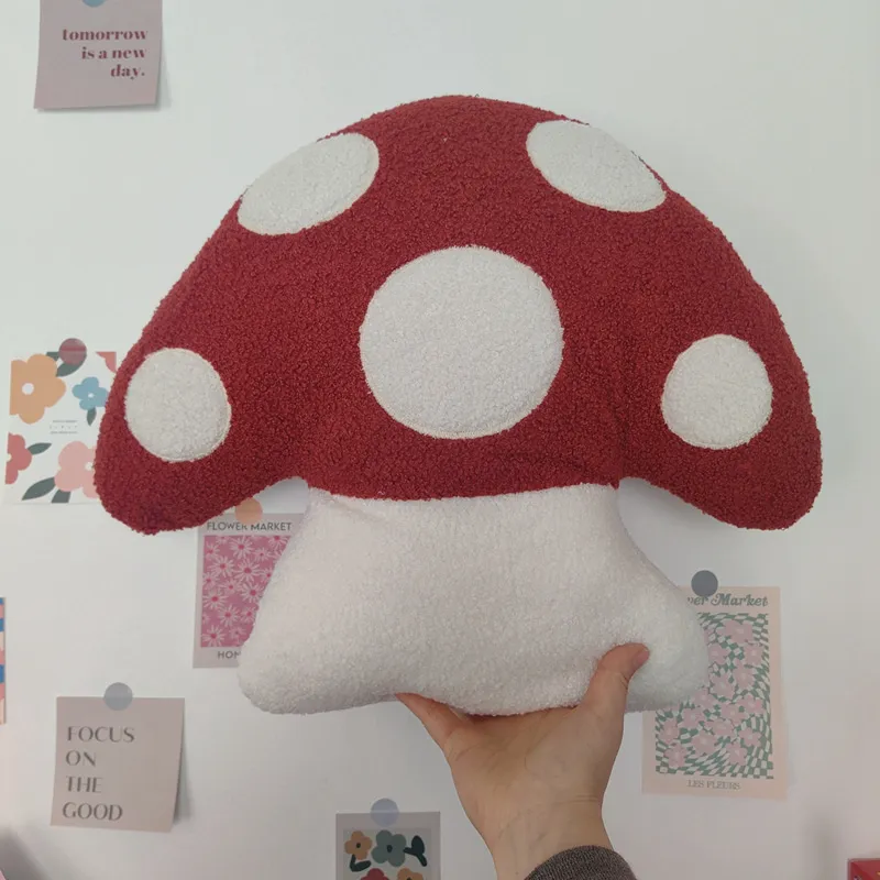 45x40cm Mushroom Pillow Soft Stuffed Plush Toys Simulated Mushroom Sofa Cushion Living Room For Home Children Girl Birthday Gift — image 3