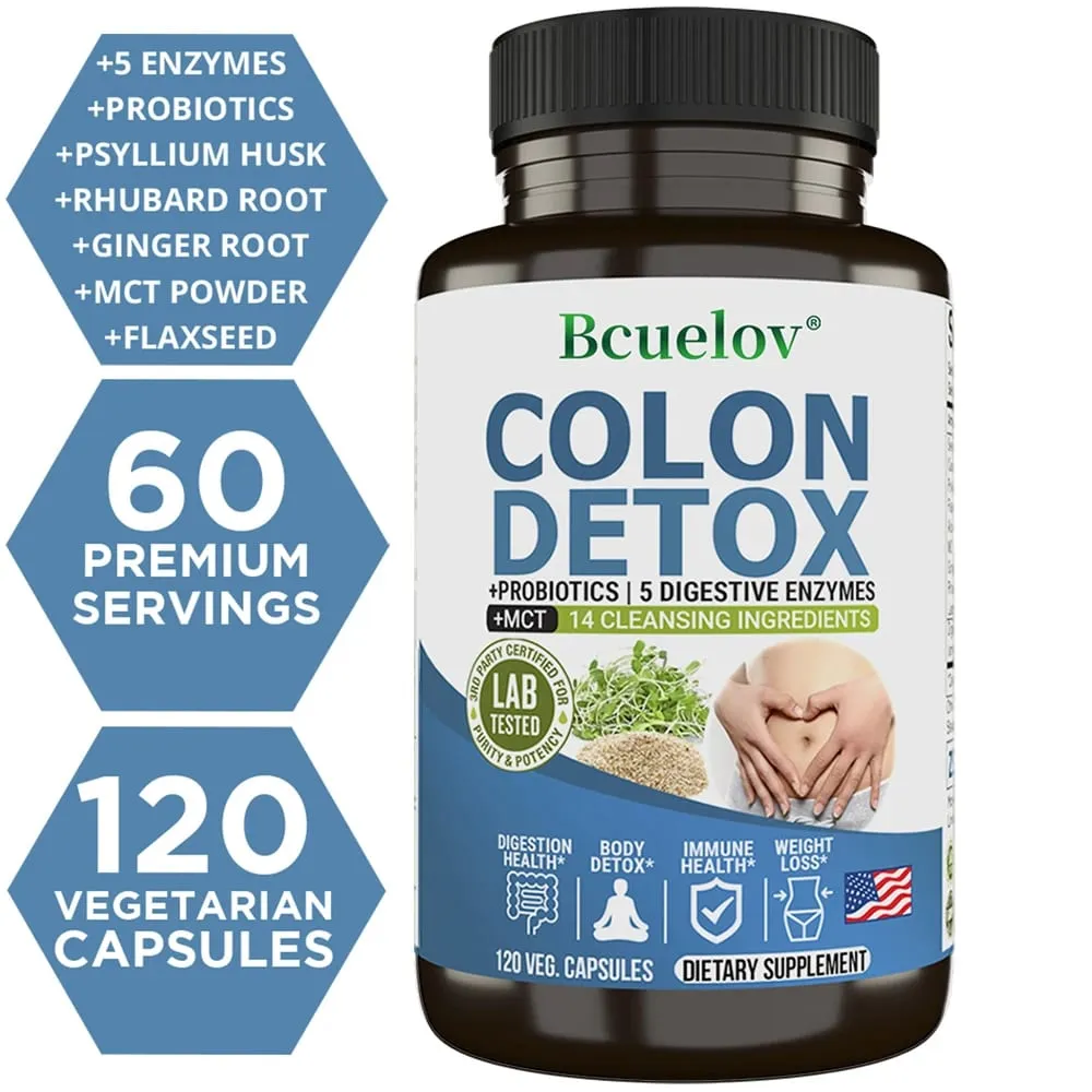 Colon Detox Probiotics Containing Psyllium Husk Relieves Constipation and Bloating Cleansing Supplement — image 6
