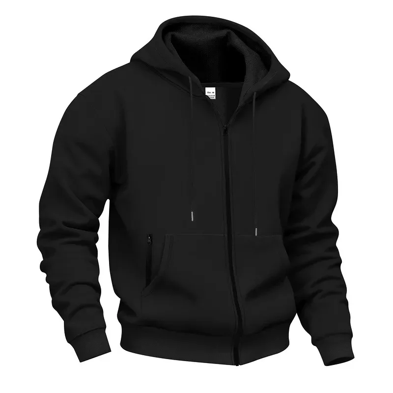 Ny 2026 mäns höst Fritidskläder Solid långärmad dragkedja Huvtröja Kappa Manmode Utomhus Sportkläder Huvtröjor Jackor — image 7