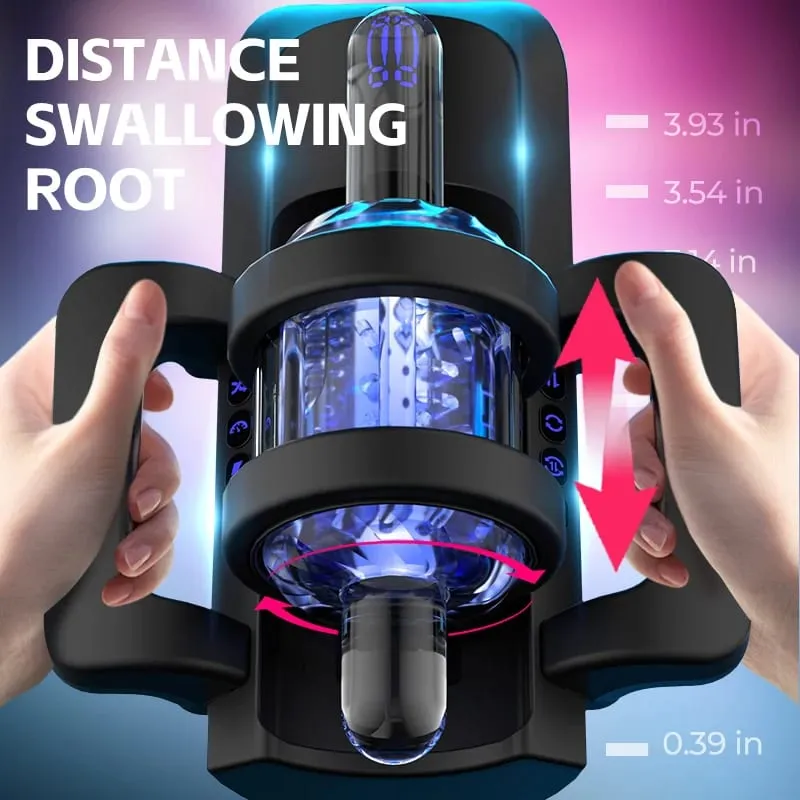 Automatic Thrusting Masturbator for Men adult sex toys with 3.93in Long Stroke Rotation LED Display and Dual Grip Handles
