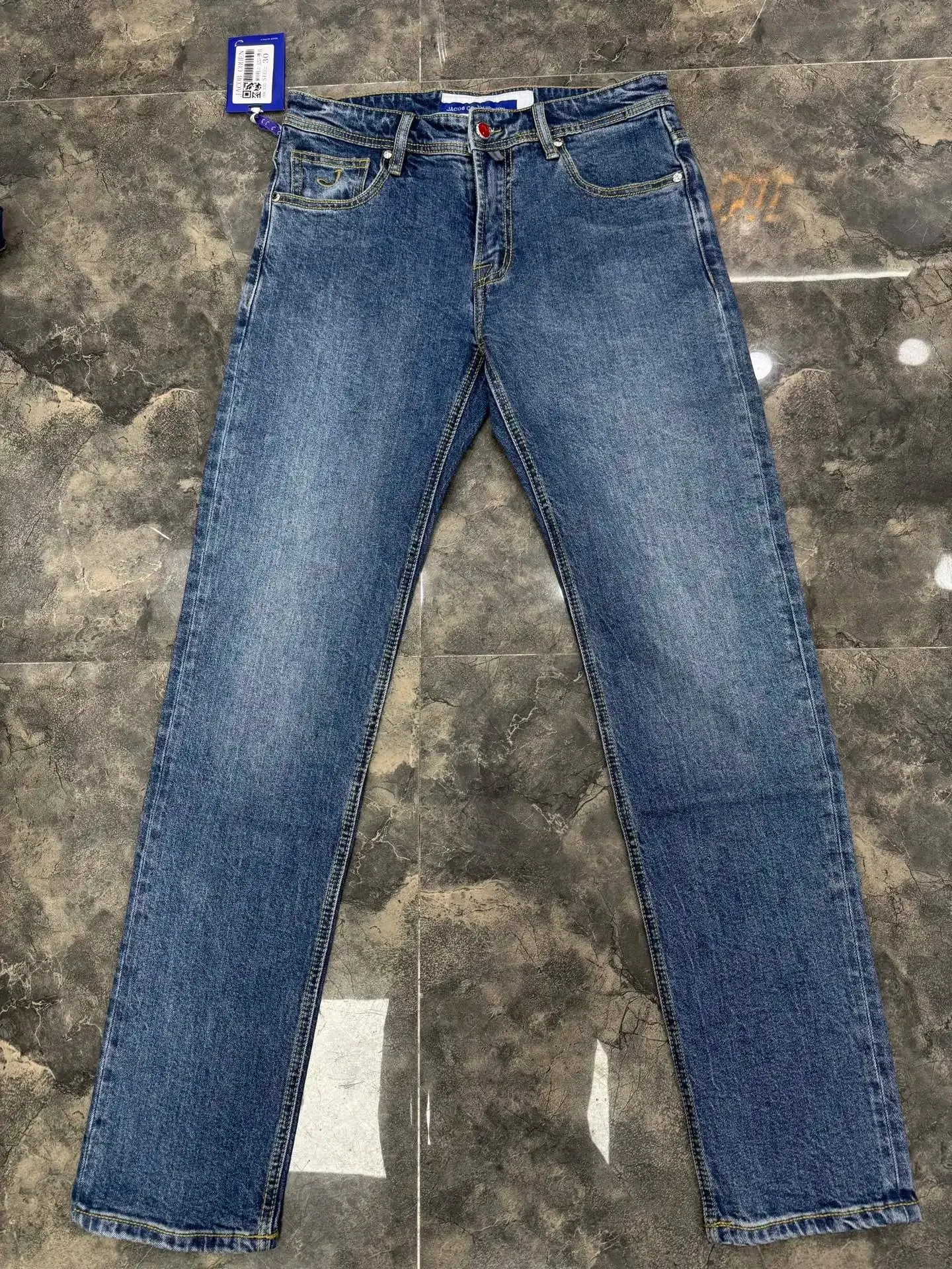 Jeans Thin Cotton Men 2026 Spring Summer new fashion zipper embroidery comfortable straight Big size 29-40 Pants — image 2