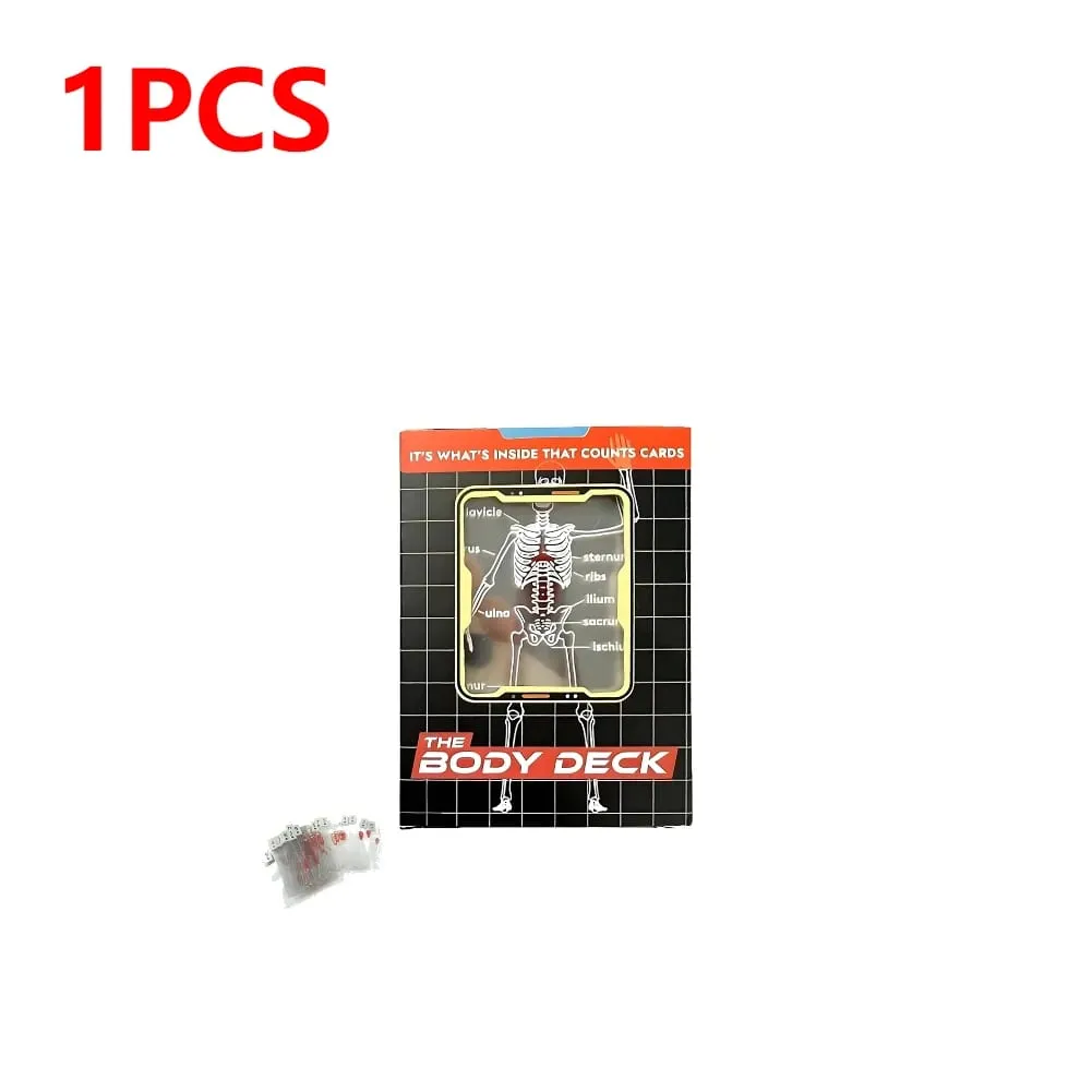 1-3PCS Human Anatomy Poker Cards The Body Deck Skeleton Playing Cards Waterproof Plastic Playing Cards Fun Halloween Board Game