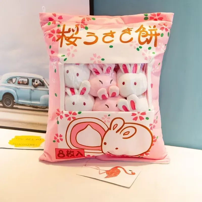 Cute Cartoon Snack Bag Plush Pillow Stuffed Doll Throw Cushion Trendy Internet Famous Snack Bag Plush Toy Soft Office Home De