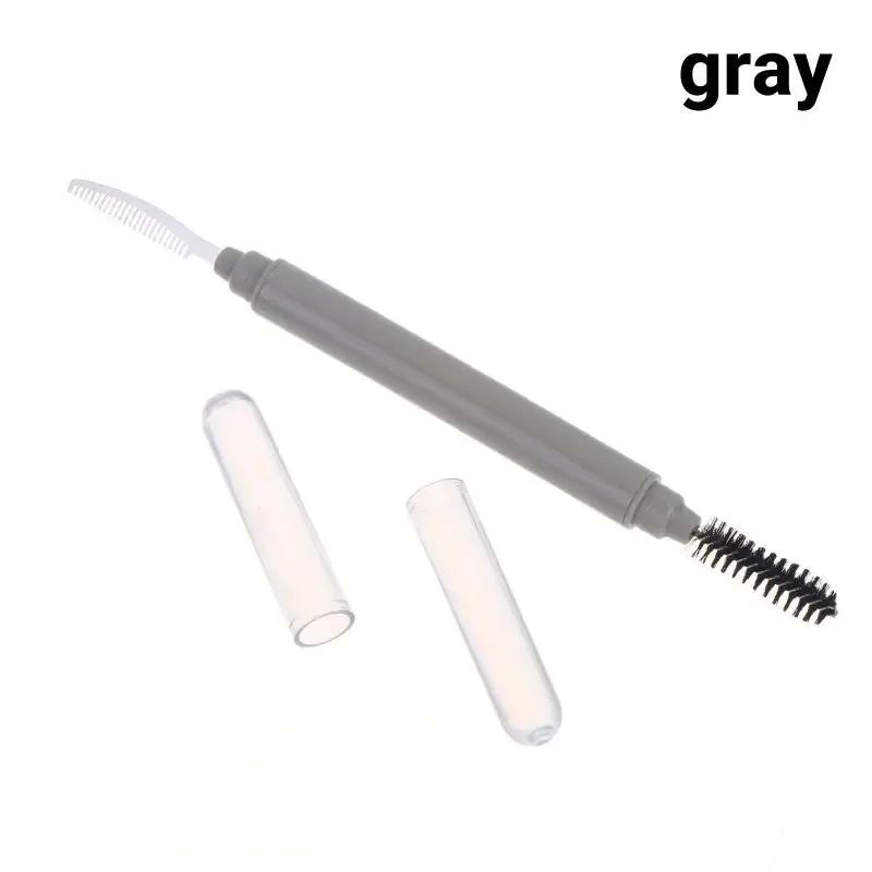 (N) 1Pc Eyebrow Make Up Brushes Dual Ended Brow Comb Makeup Brush Stainless Steel Eye Lashes Roller Eyelashes White Beauty Tool