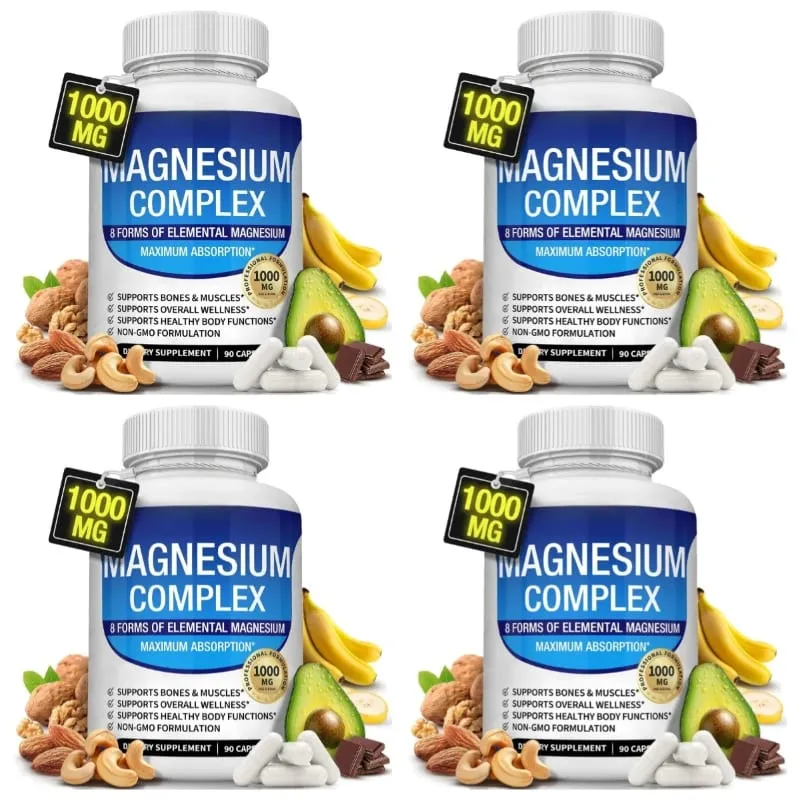 Nutrition Magnesium Complex Capsules 8-Form Elemental Magnesium Supports Healthy Body Functions 1000 Mg 90 Capsules — image 10