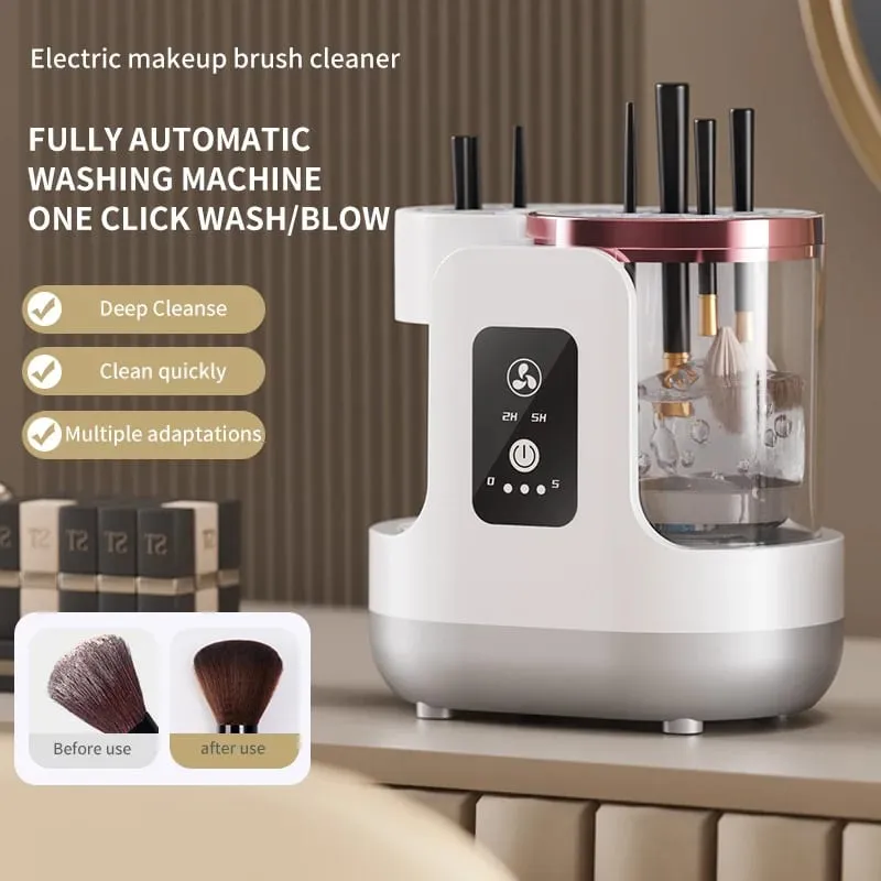 3 IN 1 Electric Makeup Brush Cleaner Machine With Makeup Brush Dryer-Holder-Portable Automatic USB Cosmetic Brushes Cleaner Tool