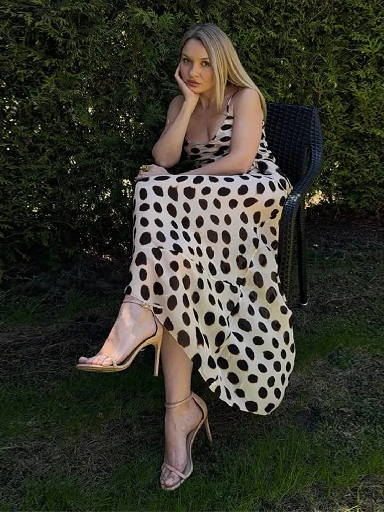 Vestido longo urbano com estampa animal, vestido feminino sexy com decote em v, cordão franzido, vestidos femininos para festa de verão 2026, robe de rua feminino — image 5