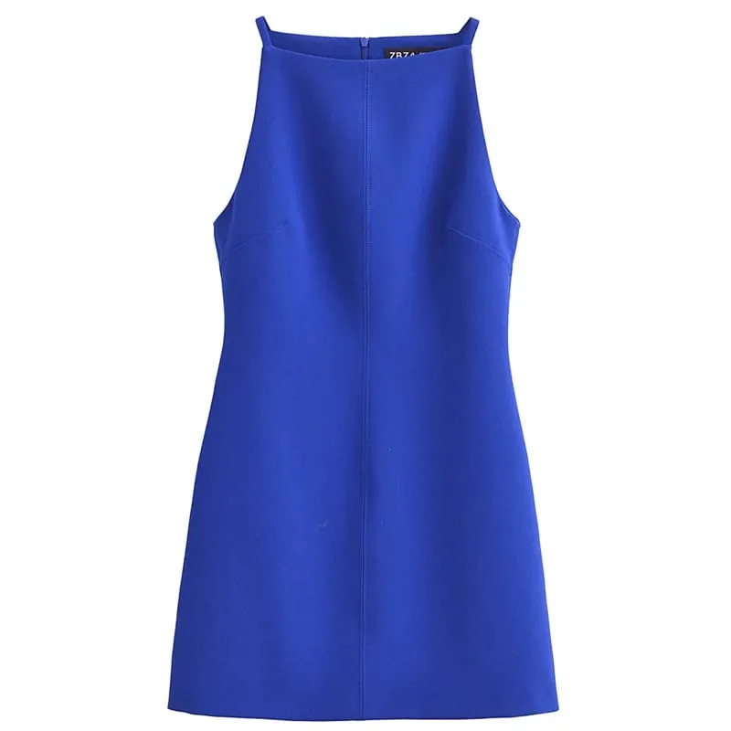 Moda vestidos de verão 2024 vestidos femininos bodycon sem mangas mini vestido branco vermelho azul preto amarelo vestido de férias — image 11
